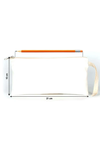 Rakerplus Krem 21x10 cm Fermuarlı Gabardin Kumaş Kalemlik - Resim 2