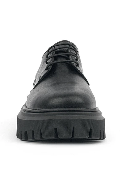 Rakerplus Siyah Kırışık Rugan Hakiki Deri Bağcıklı Kız Çocuk Oxford Okul Ayakkabı - 3