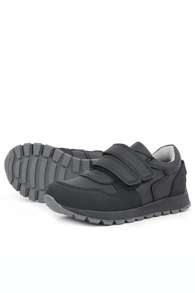 Rakerplus Hakiki Deri Siyah Çocuk Spor Günlük Ayakkabı - Resim 5