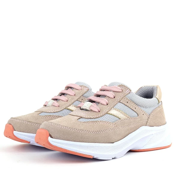 Rakerplus Hakiki Deri Anatomik Pudra Bağcıklı Hafif Çocuk Spor Ayakkabı - Resim 5