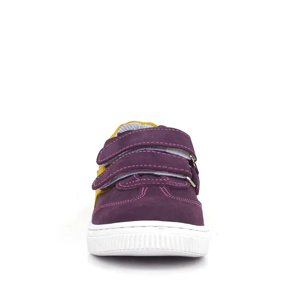 Rakerplus Hakiki Deri Mor Sarı Cırtlı Çocuk Spor Ayakkabı - Resim 3