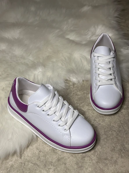 Günlük Kadın Sneaker Spor Ayakkabı Bağcıklı Rahat Hafif Kalın Tabanlı 525G - 6