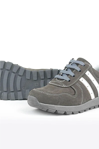 Rakerplus Deri Gri Fermuarlı Spor Ayakkabı Sneaker - 6