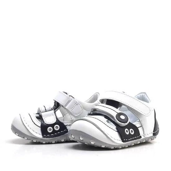 Nino Hakiki Deri Siyah Beyaz Bebek Taraftar İlk Adım Ayakkabı - Resim 3