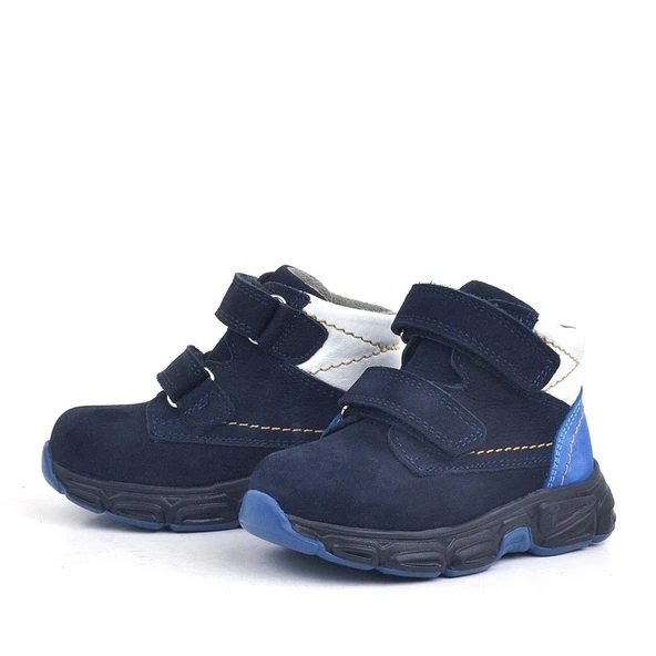 Rakerplus Hakiki Deri Lacivert Nubuk Bebek Spor Bot Ayakkabı - Resim 4