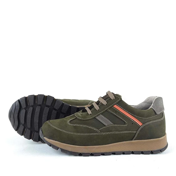 Rakerplus Hakiki Deri Haki Yeşil Erkek Çocuk Spor Ayakkabı - Resim 5