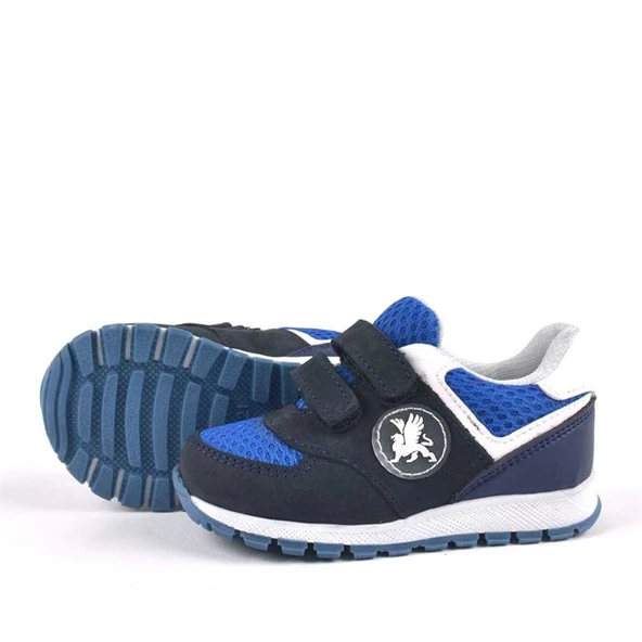 Rakerplus Hakiki Deri Lacivert Cırtlı Erkek Bebek Spor Ayakkabı - Resim 4