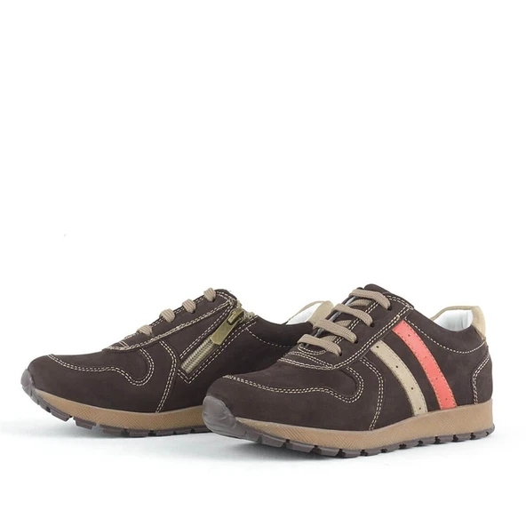 Rakerplus Hakiki Deri Kahverengi Erkek Çocuk Spor Ayakkabı - 3