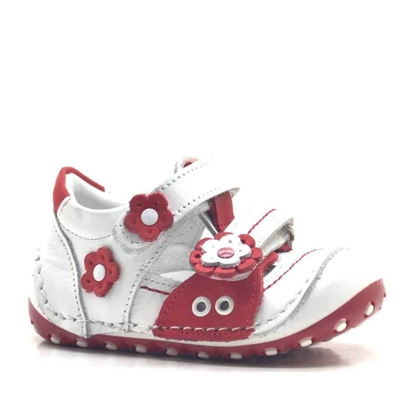 Nino Hakiki Deri Kırmızı Cırtlı Yazlık İlk Adım Ayakkabı ürün görseli