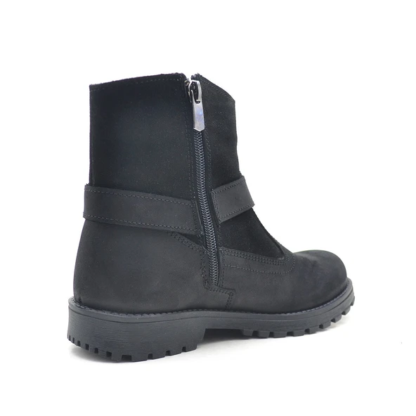 Rakerplus Garuda Hakiki Deri Siyah Fermuarlı Çocuk Bot - Resim 3