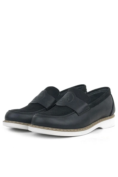Rakerplus Pixel Siyah Loafer Çocuk Klasik Okul Ayakkabı - 4