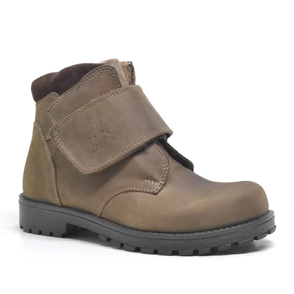 Rakerplus Hakiki Deri Kum Rengi Kürklü Cırtlı Erkek Çocuk Bot ürün görseli