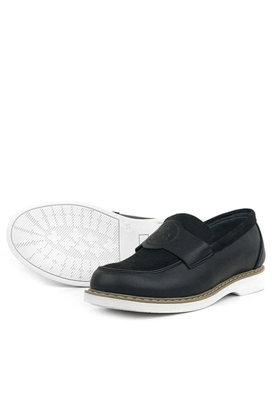 Rakerplus Pixel Siyah Loafer Çocuk Klasik Okul Ayakkabı - 5