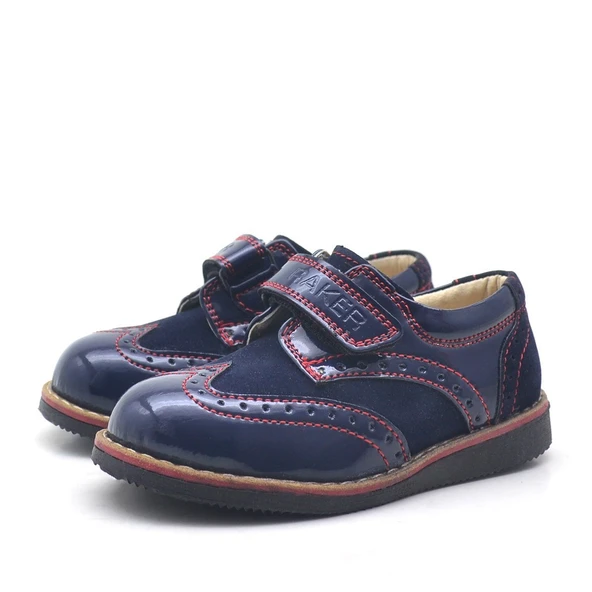 Rakerplus Lacivert Rugan Cırtlı Klasik Erkek Bebek Ayakkabı - Resim 3