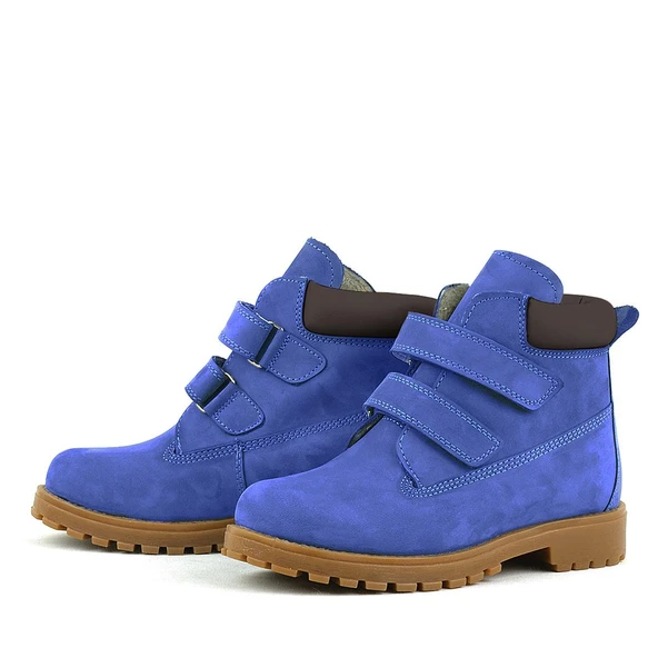 Rakerplus Neson Hakiki Deri Koyu Mavi Cırtlı Çocuk Bot - Resim 5