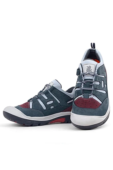 Rakerplus Hakiki Deri Gri Bordo Lastik Bağcıklı Çocuk Outdoor Ayakkabı - Resim 7