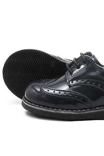 Rakerplus Hidra Siyah Rugan Lastik Bağcıklı Erkek Çocuk Klasik Ayakkabı - 6