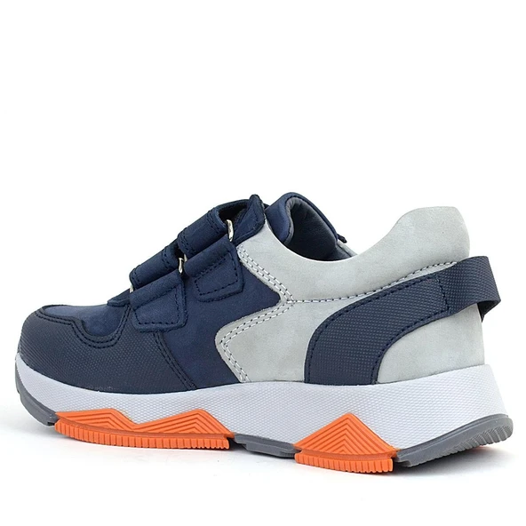 Rakerplus Hakiki Deri Lacivert Gri Çocuk Sneakers Spor Ayakkabı - 3