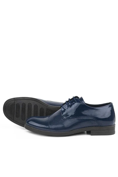 Rakerplus Lacivert Rugan Bağcıklı Çocuk Oxford Klasik Ayakkabı - Resim 4