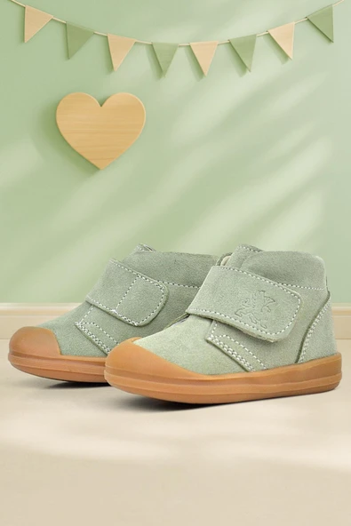 Rakerplus Yoohoo Hakiki Deri Açık Yeşil Cırtlı Unisex Bebek Bot ürün görseli