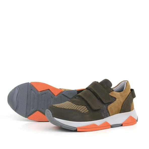 Rakerplus Hakiki Deri Kahverengi Çocuk Okul Spor Ayakkabı - 5