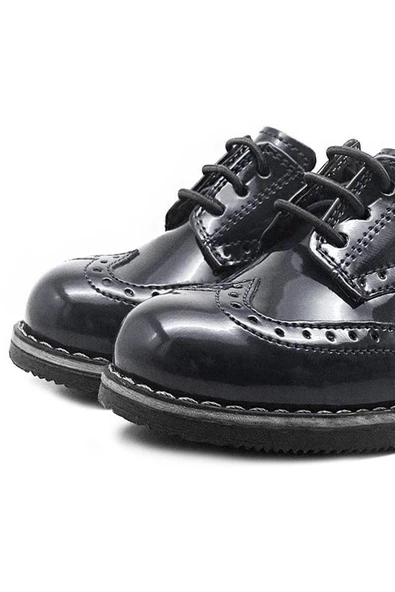 Rakerplus Hidra Siyah Rugan Lastik Bağcıklı Erkek Çocuk Klasik Ayakkabı - 7