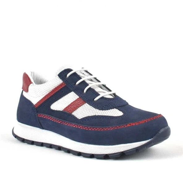Rakerplus Hakiki Deri Lacivert Bağcıklı Erkek Çocuk Spor Okul Ayakkabı