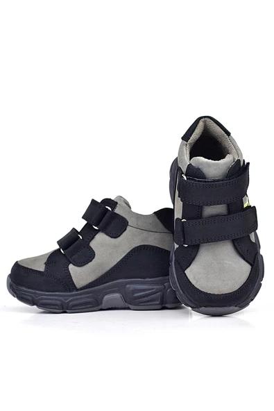 Rakerplus Hakiki Deri Gri Siyah Bebek Spor Bot Ayakkabı - 6