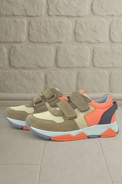Rakerplus Hakiki Deri Kum Rengi Çocuk Sneakers Spor Ayakkabı ürün görseli