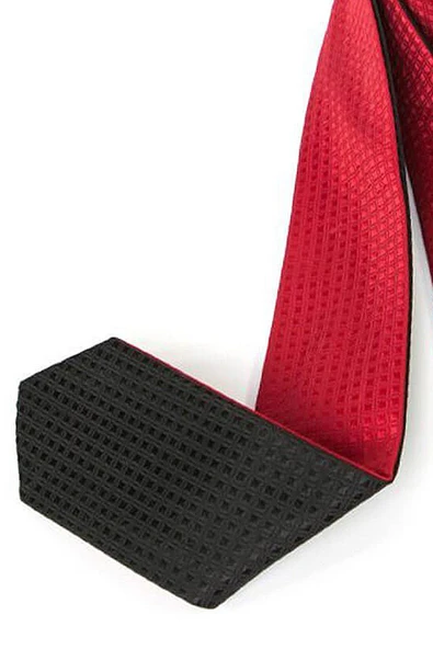 Kırmızı Çift Taraflı İnce Çocuk Kravatı - Resim 3