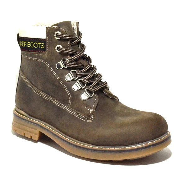 Rakerplus Hakiki Deri Kum Rengi Fermuarlı Kışlık Çocuk Bot ürün görseli