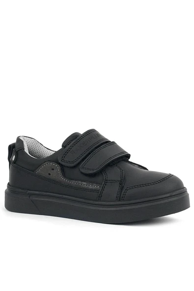 Rakerplus Siyah Hakiki Deri Cırtlı Erkek Çocuk Sneaker Ayakkabı ürün görseli