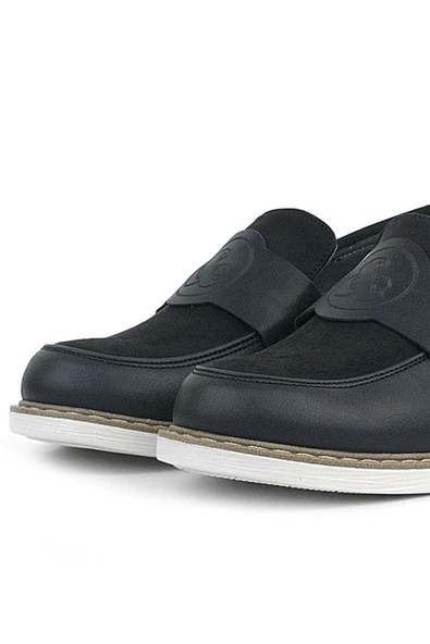 Rakerplus Pixel Siyah Loafer Çocuk Klasik Okul Ayakkabı - 7