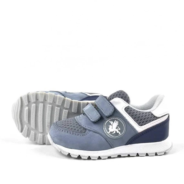 Rakerplus Hakiki Deri Gri Cırtlı Erkek Bebek Spor Ayakkabı - 4