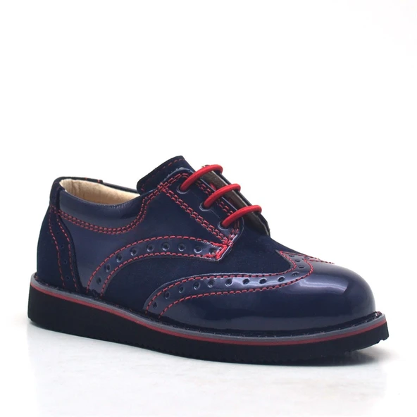 Rakerplus Hidra Lacivert Kırmızı Rugan Klasik Erkek Bebek Ayakkabı ürün görseli
