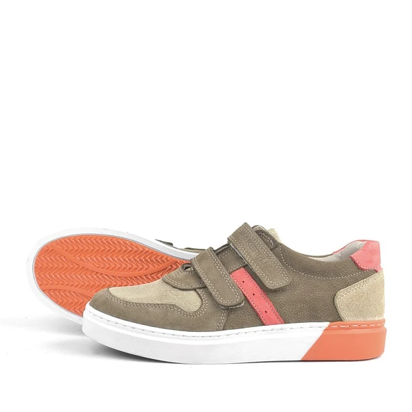 Rakerplus Hakiki Deri Cırtlı Kum Rengi Erkek Çocuk Spor Ayakkabı - Resim 5