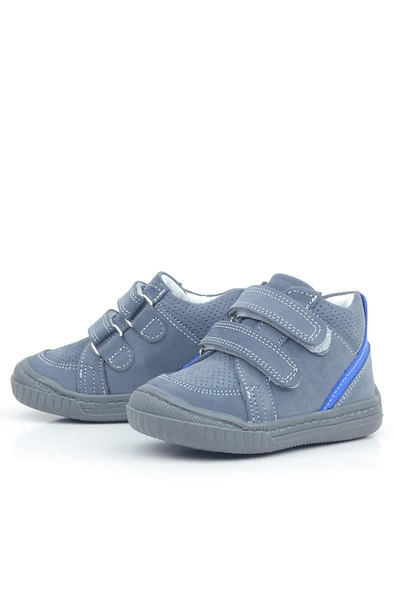 Rakerplus Raya Hakiki Deri Koyu Gri Cırtlı Erkek Bebek Bot - 4