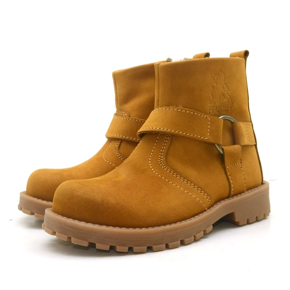 Rakerplus Chiron Hakiki Deri Sarı Fermuarlı Unisex Çocuk Çizme - Resim 4