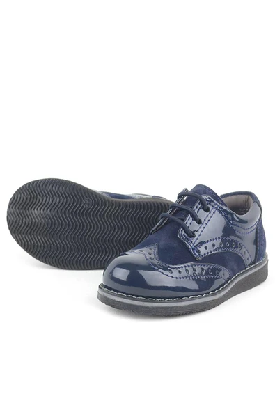 Rakerplus Lacivert Rugan Klasik Erkek Bebek Ayakkabı - 4
