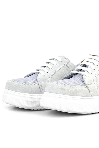 Rakerplus Hakiki Deri Gri Bağcıklı Çocuk Günlük Okul Ayakkabı - 7