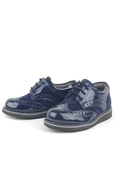 Rakerplus Lacivert Rugan Klasik Erkek Bebek Ayakkabı - 3