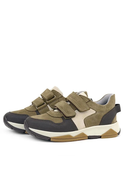 Rakerplus Hakiki Deri Vizon Kahve Çocuk Cırtlı Sneakers Spor Ayakkabı - Resim 5