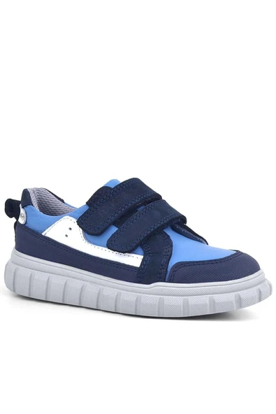 Rakerplus Hakiki Deri Lacivert Mavi Cırtlı Çocuk Günlük Spor Okul Ayakkabı ürün görseli