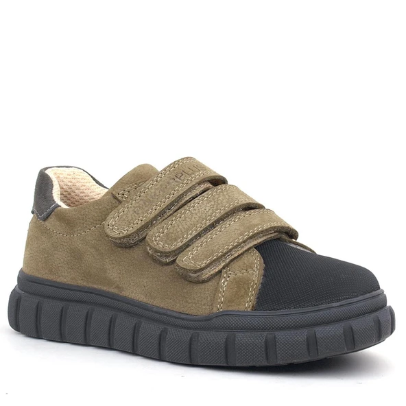 Rakerplus Hakiki Deri Kum Rengi Cırtlı Çocuk Günlük Spor Okul Ayakkabı - Resim 2