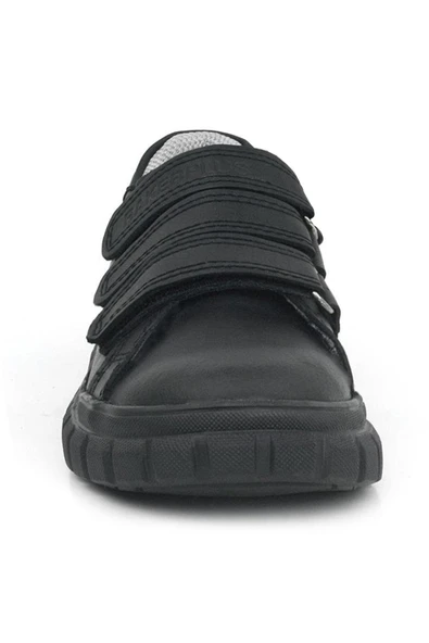 Rakerplus Hakiki Deri Siyah Cırtlı Çocuk Günlük Spor Okul Ayakkabı - Resim 4