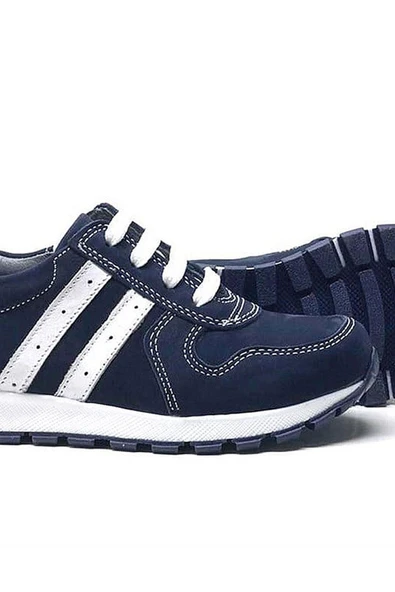 Rakerplus Hakiki Deri Lacivert Fermuarlı Erkek Çocuk Spor Okul Ayakkabı - 6