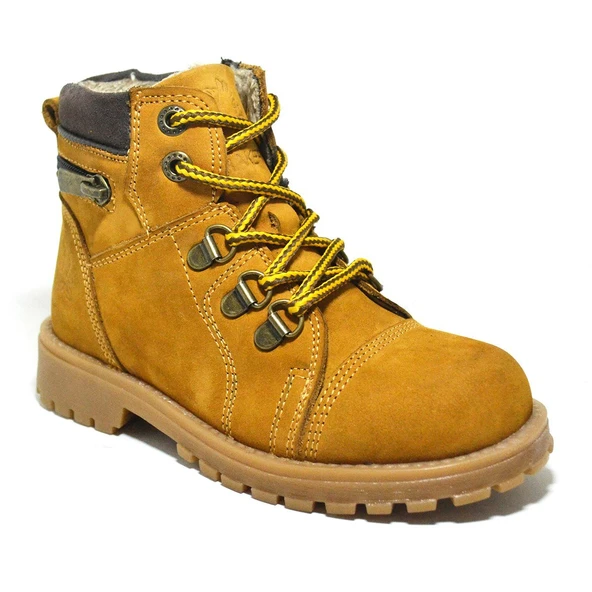 Rakerplus Minotor Hakiki Deri Sarı Fermuarlı Çocuk Bot ürün görseli