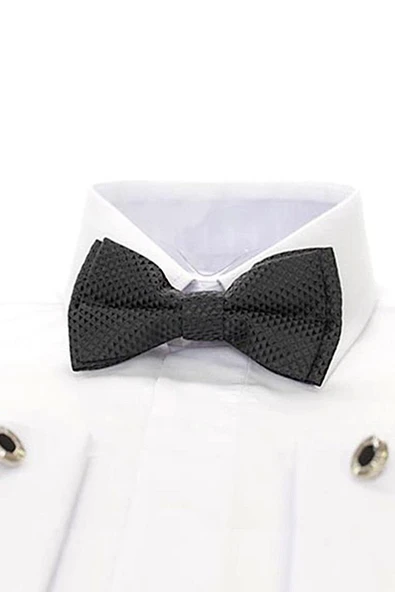 Siyah Ayarlanabilir Saten Desenli Bebek ve Çocuk Papyonu ürün görseli