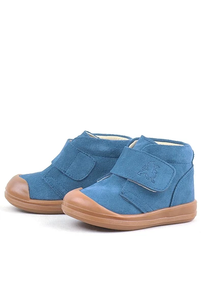 Rakerplus Yoohoo Hakiki Deri Mavi Cırtlı Unisex Bebek Bot - Resim 6