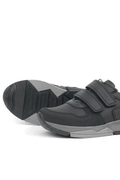 Rakerplus Hakiki Deri Siyah Çocuk Spor Okul Ayakkabı - 6